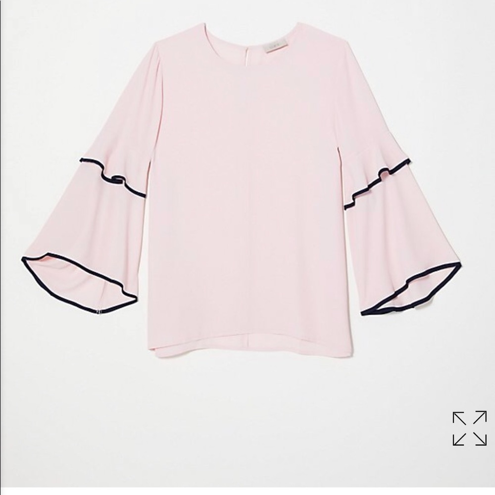 Loft Tipped Bell Sleeve Blouse